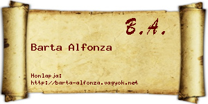 Barta Alfonza névjegykártya